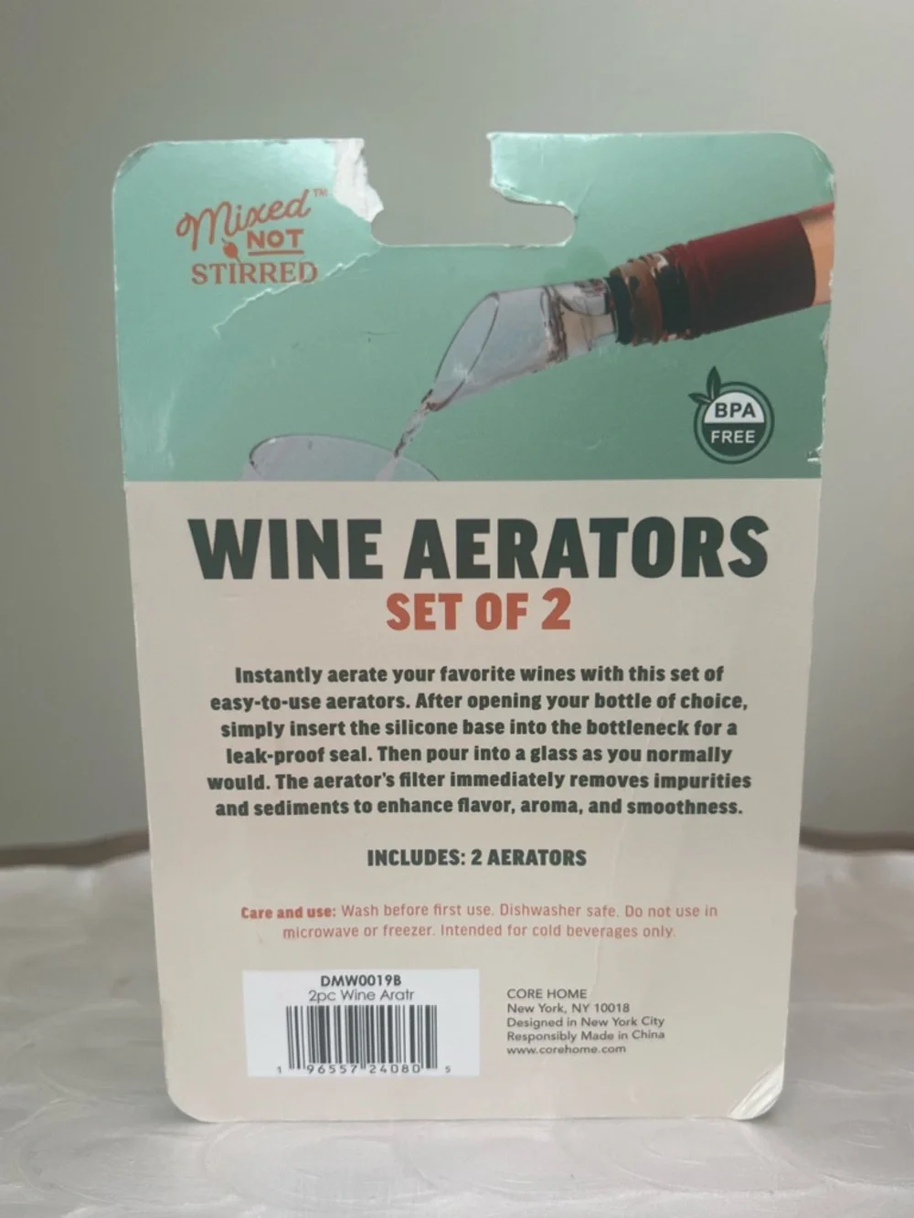 Wine Aerator Pourer Set‎ of 2 Drip Free BPA Free Bar Tool New